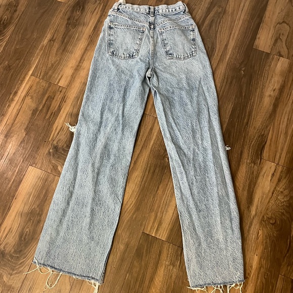 Zara Light Blue Distressed Leg Jeans - Picture 2 of 4